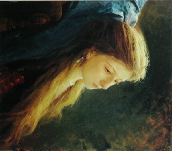 Девушка с распущенной косой картина