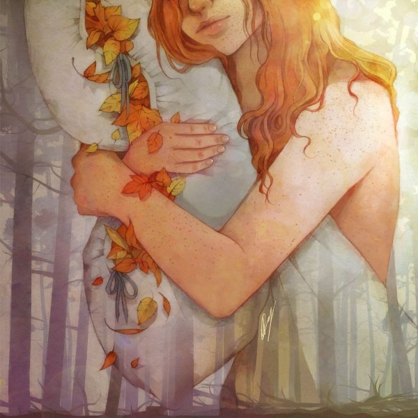 Картина рыжая девушка