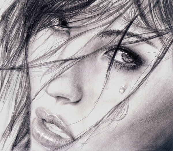 Картины девушек карандашом