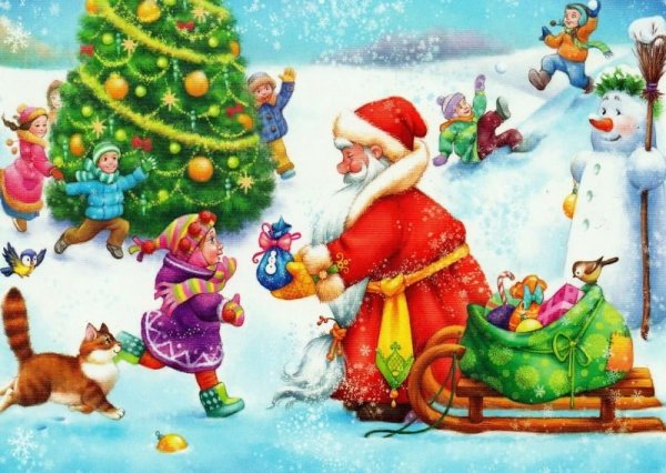 Снеговик с елкой