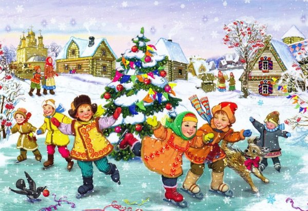 Новогодние открытки для детей