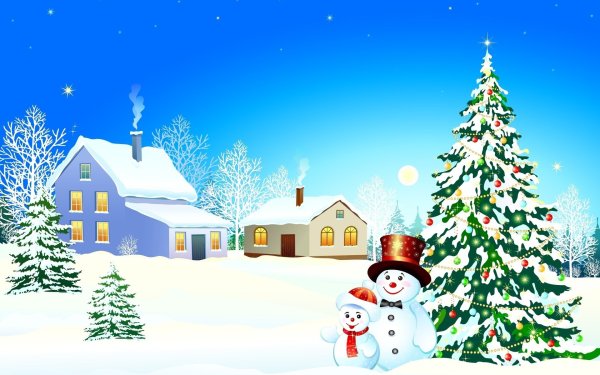 Снеговик с елкой