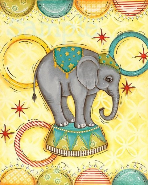 Слон красками для детей