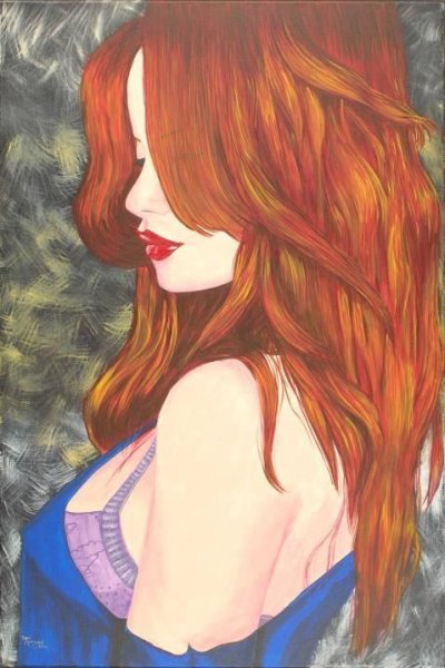 Картина девушка с рыжими волосами