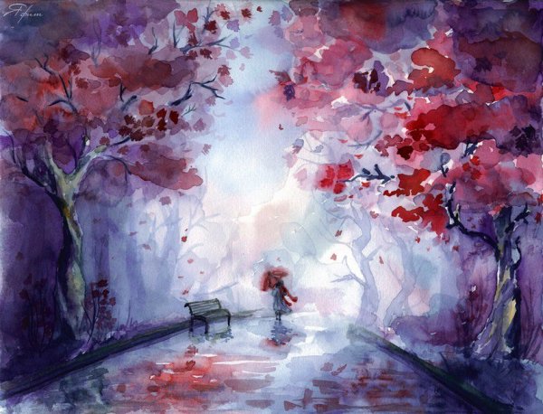 Красивые картины акварелью поэтапно