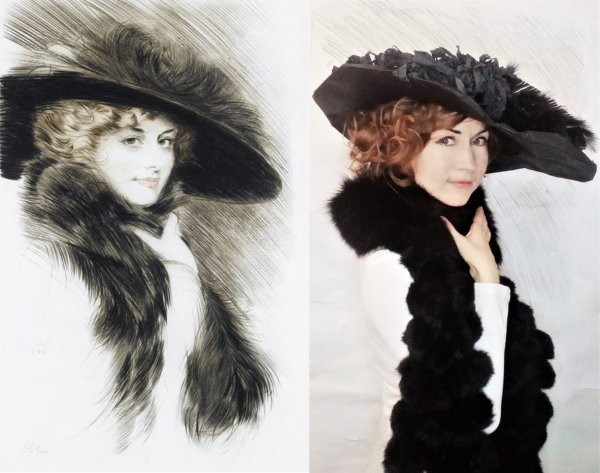 Paul Cesar Helleu. Дама в мехах