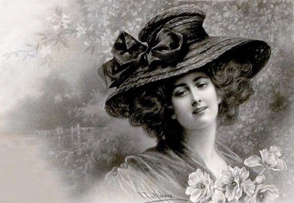Дама в шляпке образ романтичности
