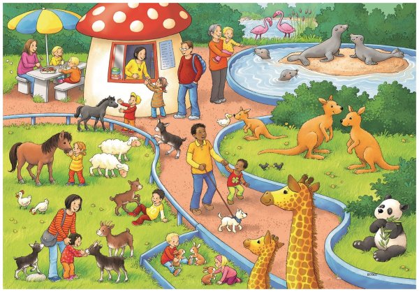 Пазл "день в зоопарке", 2х 24 Эл
