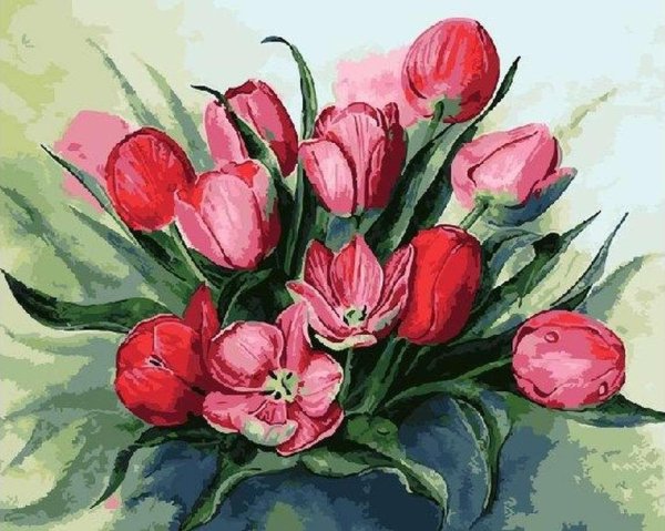 Тюльпаны акрилом и маслом