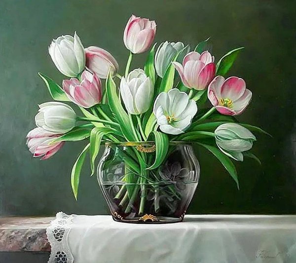 Натюрморт ваза с цветами