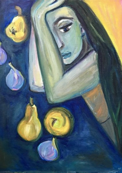 Картина девочка с грушами