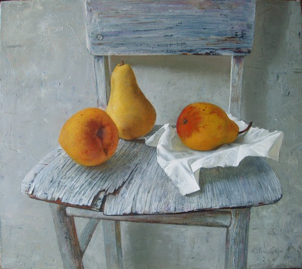 Натюрморты с грушами маслом