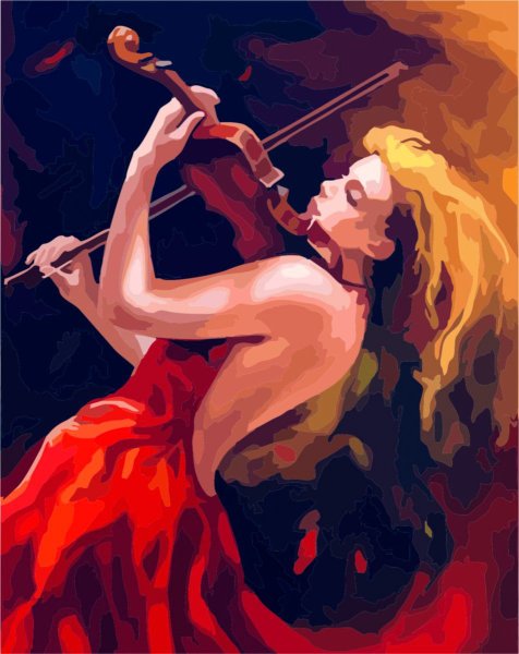 Девочка со скрипкой живопись