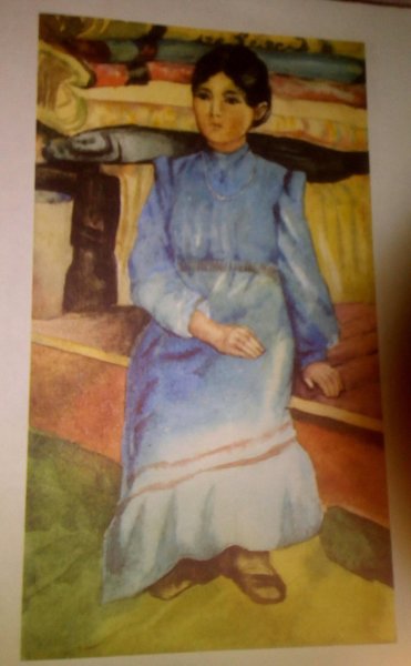 С Девлеткильдеев "девочка-башкирка в голубом. "