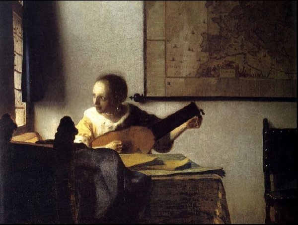 Дама в голубом Вермеер