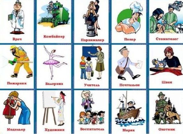 Карточки профессии для детей