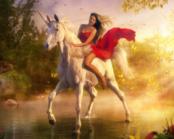 Пазлы 1000 элементов "девушка на коне"