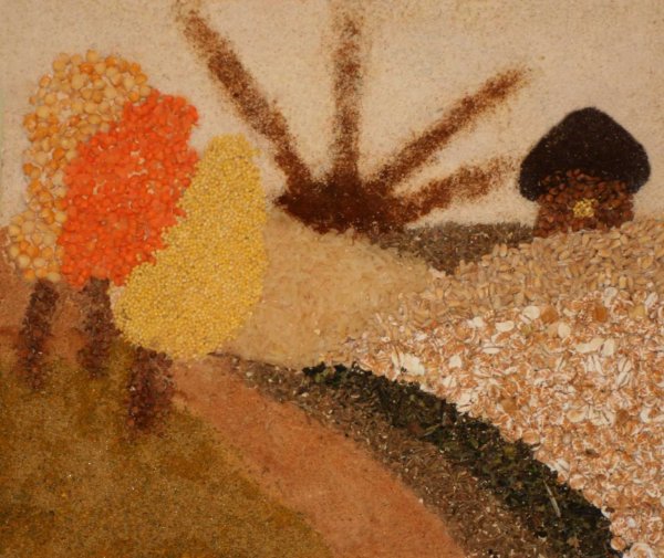 Декоративное панно из круп