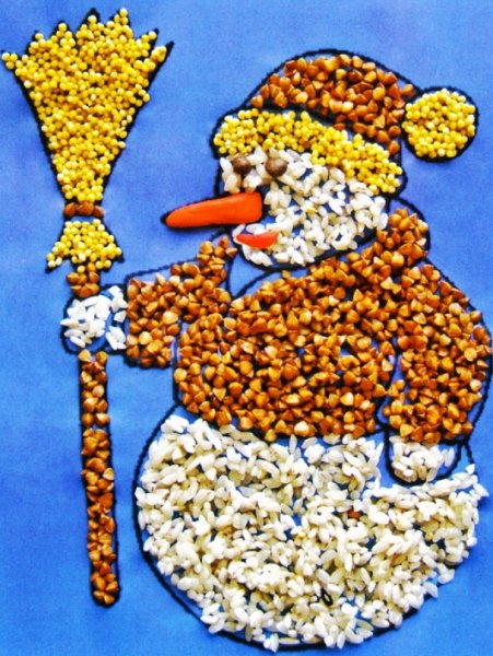 Аппликация крупой