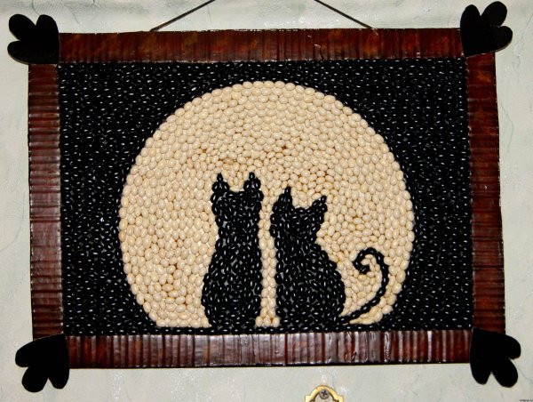 Панно из фасоли