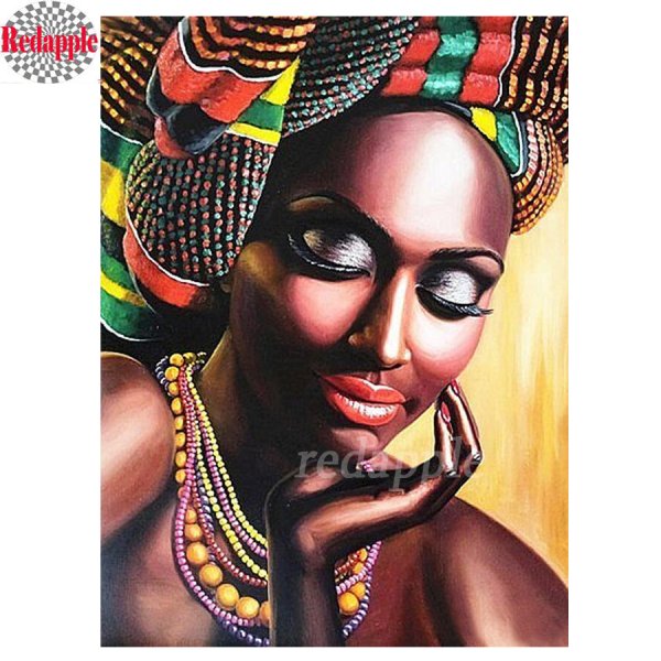 Портрет африканки алмазная мозаика