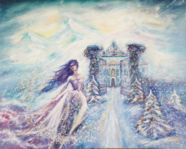 Девушка на зимнем пейзаже