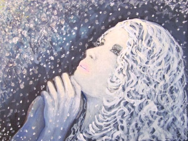 Снежная девушка живопись