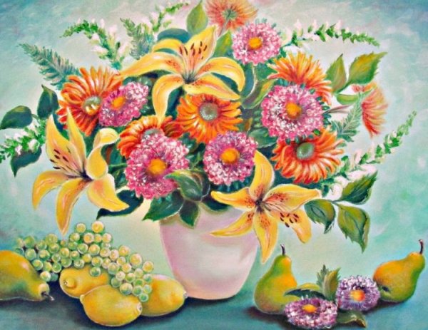 Натюрморт букет цветов для детей