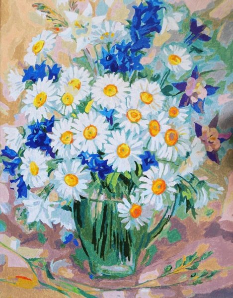 Белоснежка картина по номерам "ромашки" (3057-CS),