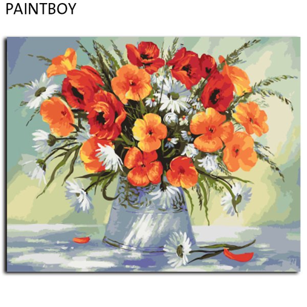 Букеты цветов в теплых тонах живопись