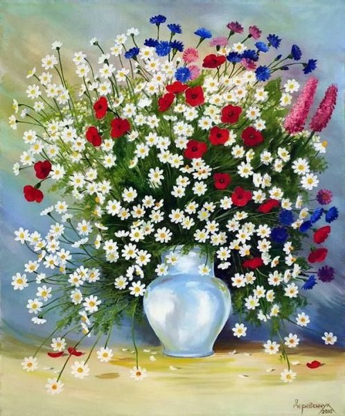 Иллюстрации с полевыми цветами