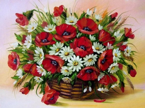 "Букет с маками", Родригес Хосе