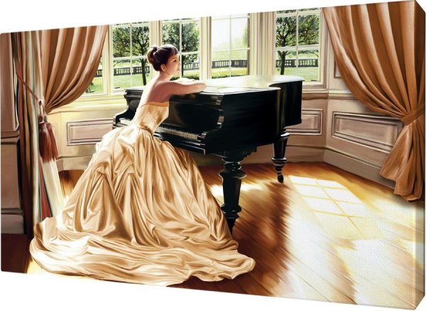 Девушка у рояля картина