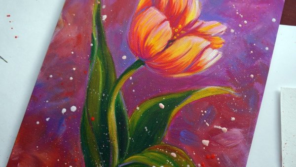 Рисунки красками легкие