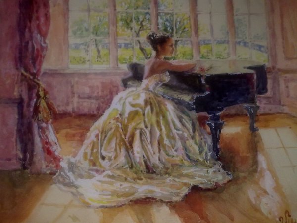 Пианистка картина