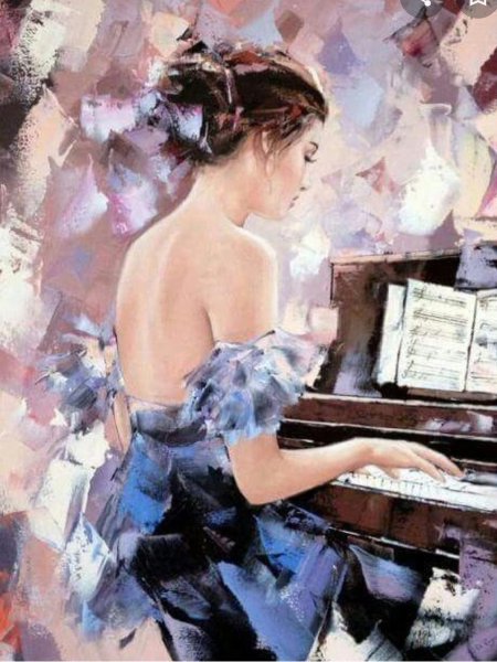 Картина пианистка Шопен