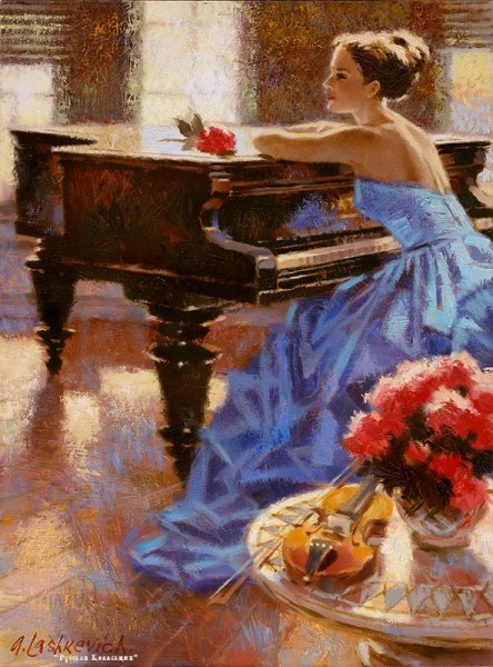 Теодор клемент стил "девушка за фортепиано" (1893)