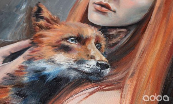 Живопись девушка с лисой