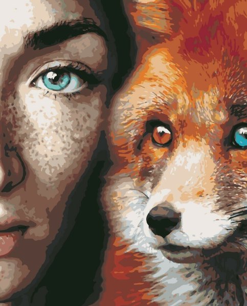 Картина по номерам девушка и лиса