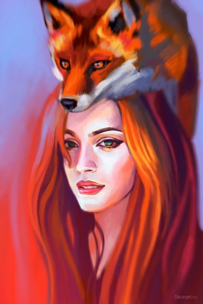 Красивая женщина лиса