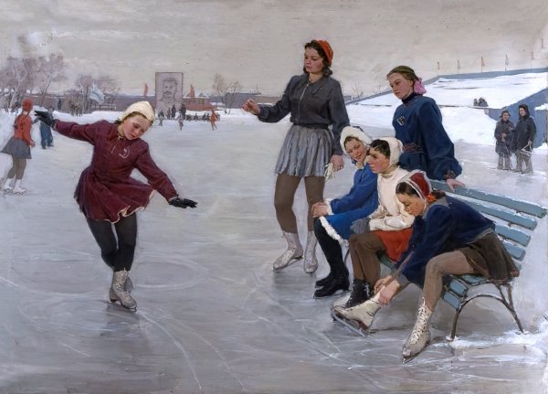 Сергеева Нина Алексеевна (1921-?) «Юные фигуристы» 1950