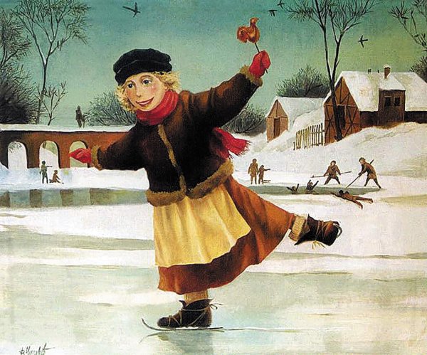 Катание на коньках в живописи