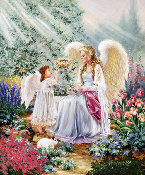 Девушка в цветах живопись