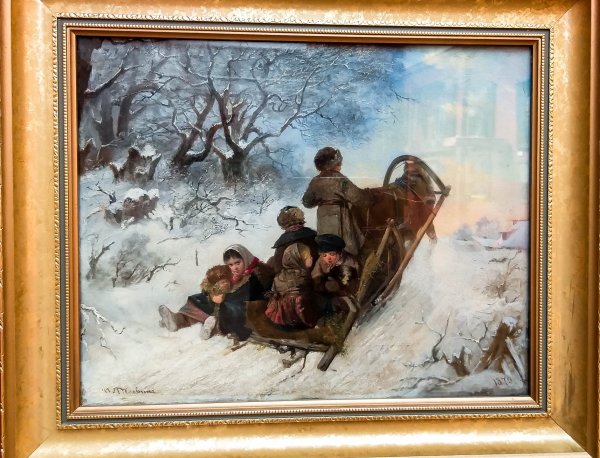 Пелевин и а дети в санях 1870