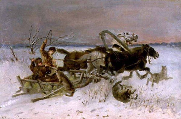 Н. Богданов-Бельский «дети на санках»