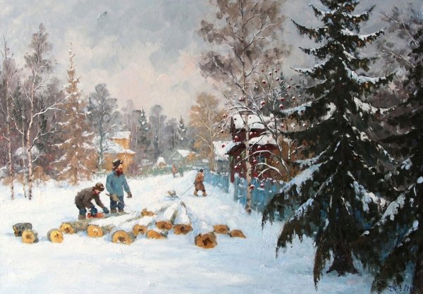 Евгений Балакшин художник зимние забавы