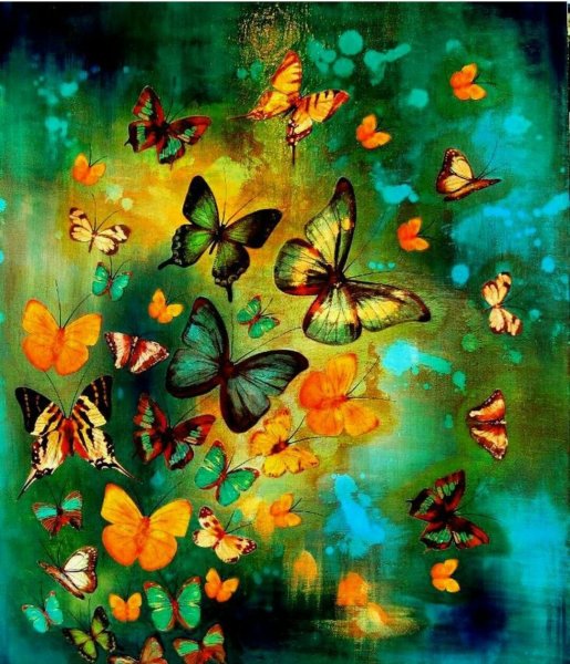 Много бабочек