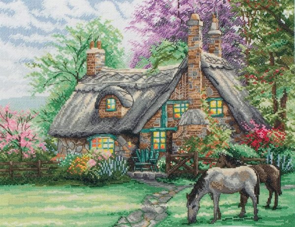 Алмазная мозаика деревенский двор