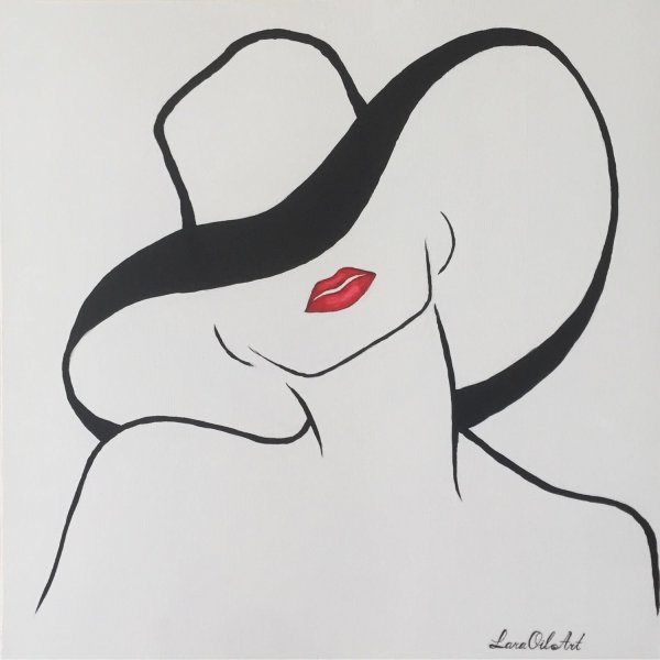 Картина девушка в шляпе