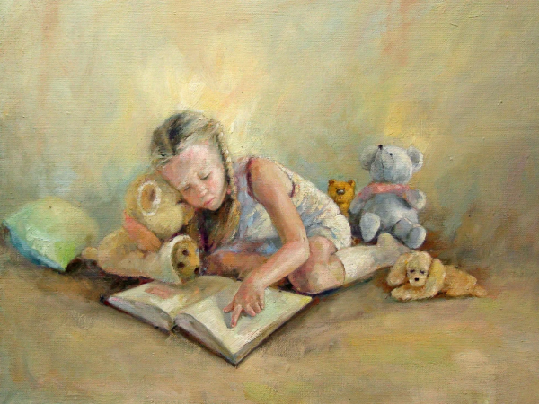 Картины художников дети с книгой